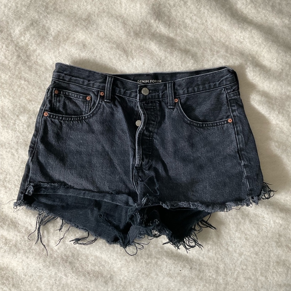 Denim forum high rise shorts